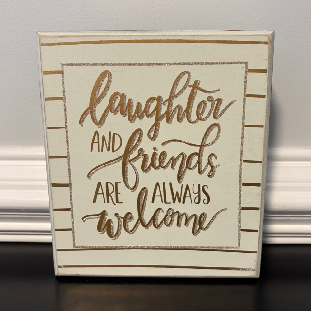 3 for $12: Francesca's gold and glitter decor sign